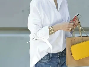 Plus Size Women's Shirt, Simple and Elegant Style, Solid Color Lapel Loose Long-Sleeved Shirt, Suitable for Work Clothing Outing