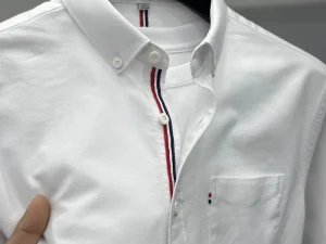 New High End Luxury Men's Shirt Autumn Lapel Pocket Embroidered Long Sleeved Shirt European Fashion Simple Versatile Men's Wear