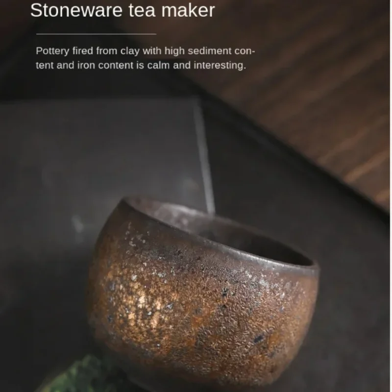 Japanese Ceramic Tea Cup - Vintage Rustic Stoneware, Handmade Single Cup, Zen Home & Tea Ceremony Use, Unique Design - Image 6