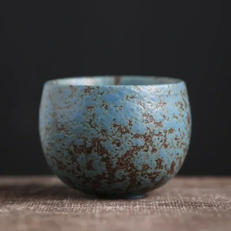 Japanese Ceramic Tea Cup - Vintage Rustic Stoneware, Handmade Single Cup, Zen Home & Tea Ceremony Use, Unique Design - Image 3